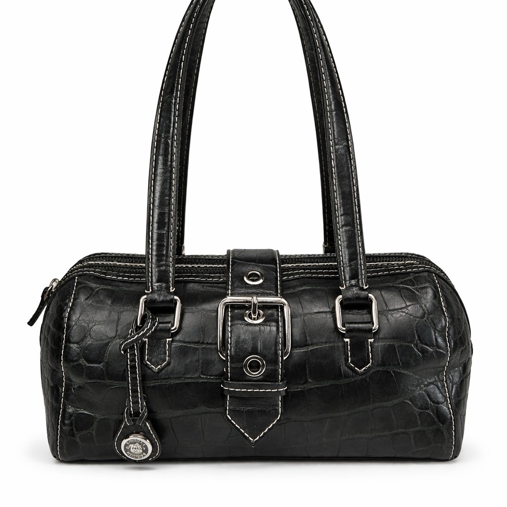 Dooney and Bourke Y2K Black Croc-Embossed Women's Handbag